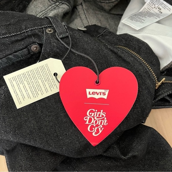 NEW LEVIS sz 30 GIRLS DON'T CRY Black 701 Straight High Rise Jeans - Picture 8 of 9